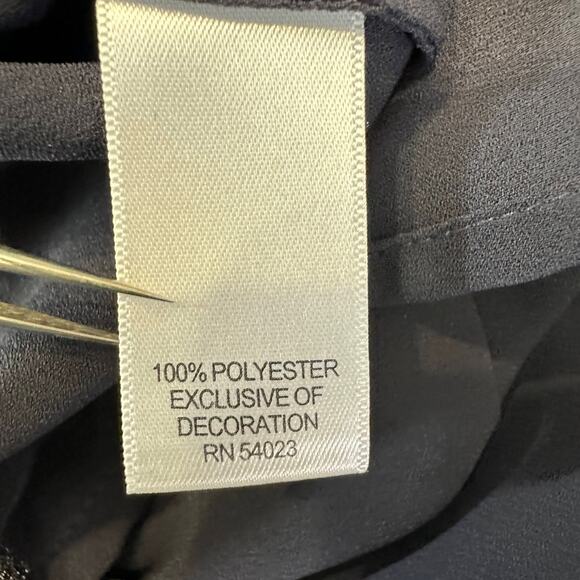 Banana Republic Cut-Out V-neck Tunic Top Women Small Navy Long Sleeve Perforated - Picture 7 of 7